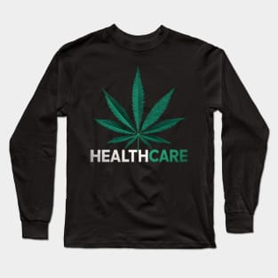 Healthcare Leaf | Cannabis T Shirt Design Long Sleeve T-Shirt